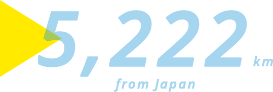 5,222km from Japan