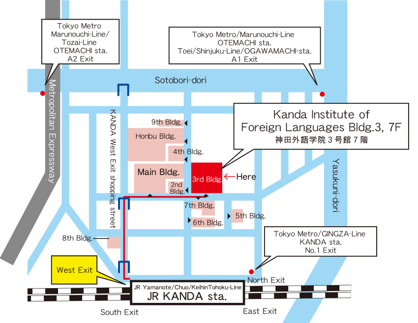 Kanda Gaigo Gakuin Map