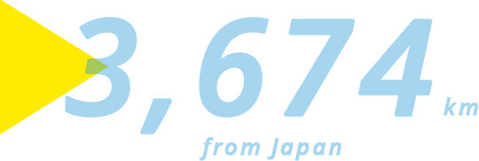3,674km from Japan